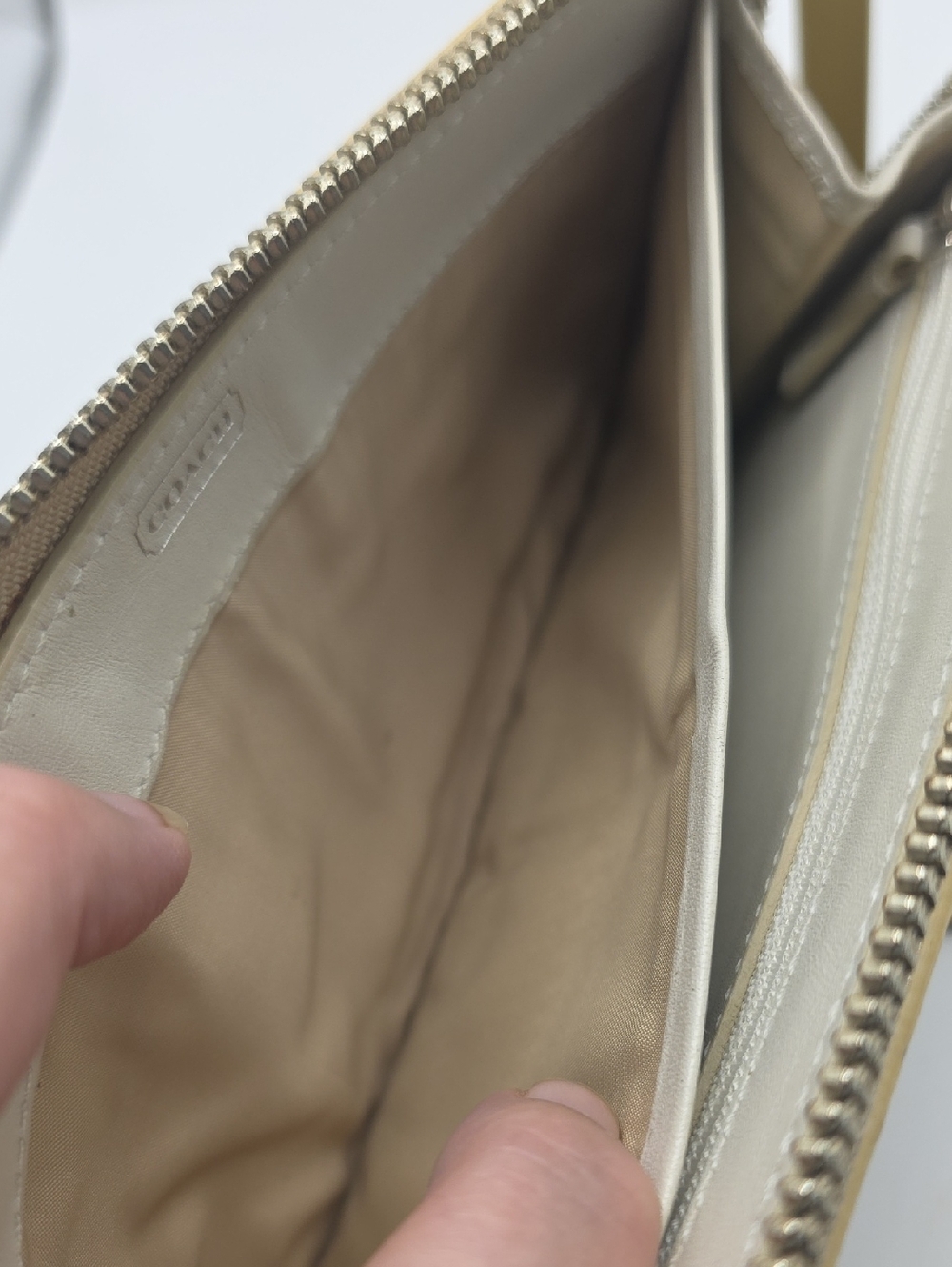 Coach Beige/Tan Signature Wristlet with Detachable Strap - Picture 13 of 17
